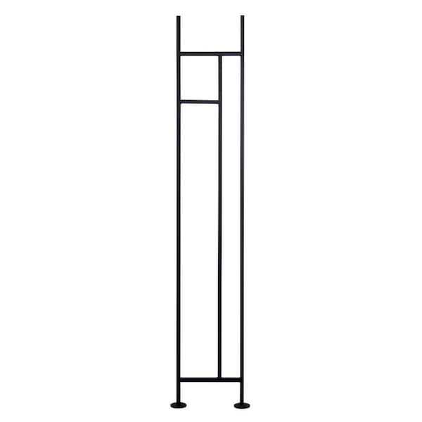 HOUSE OF FARA 3/8 in. D x 6-1/2 in. W x 38 in. L Black Metal Wrought Iron Horizontal Panel Baluster