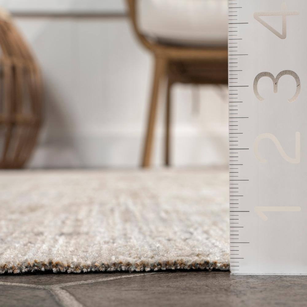 Aine Beige Geometric Machine Washable Indoor/Outdoor Rug