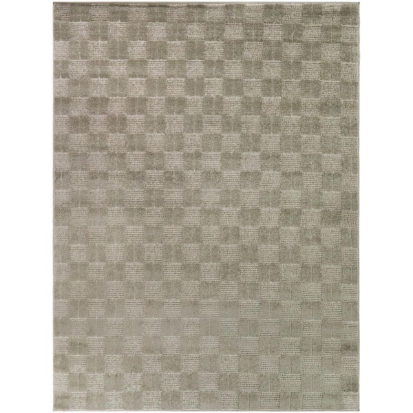 Siobhan Cream 5 ft. x 7 ft. Boho Checkered Area Rug