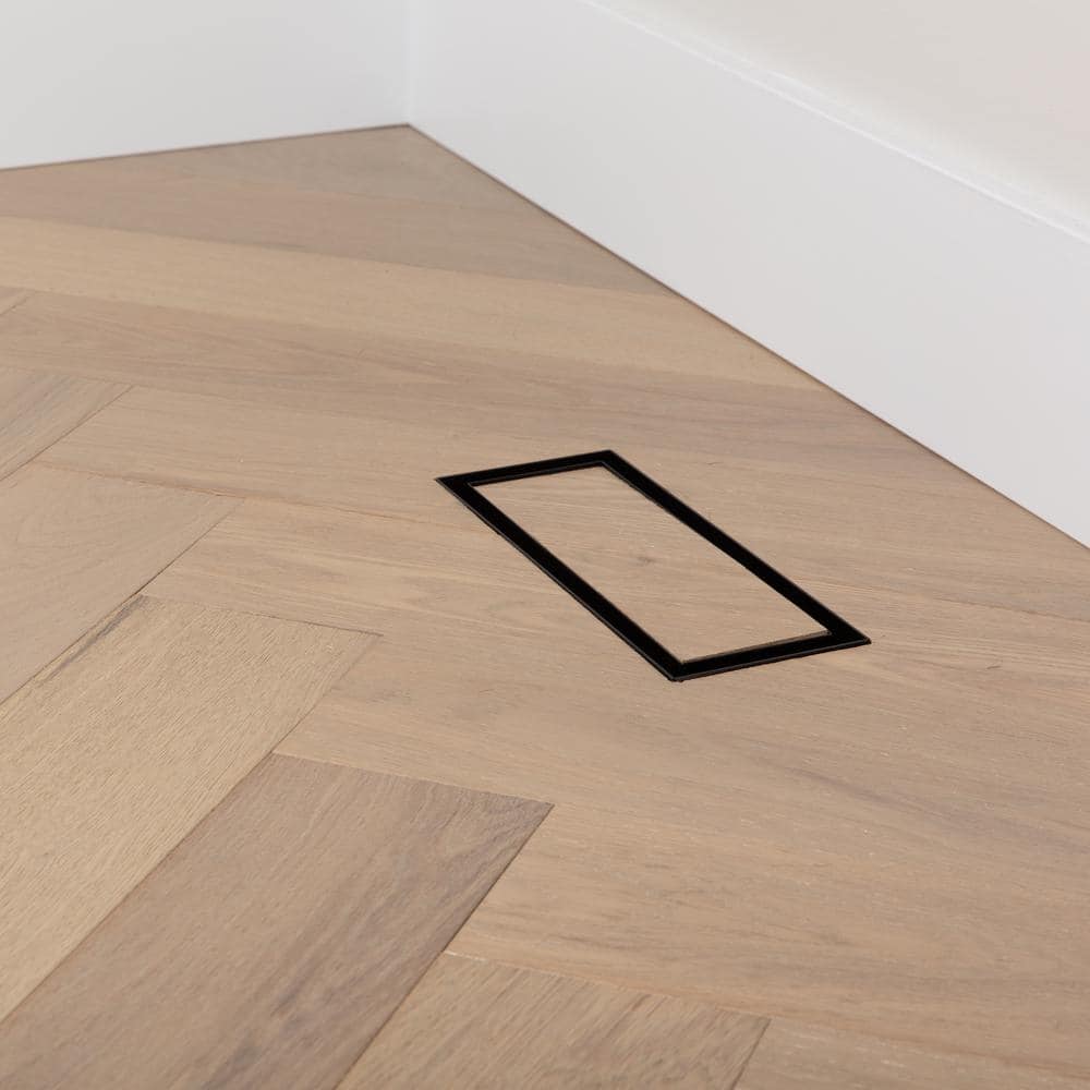 Minimalist Black ABS Plastic and Steel 4x10 Louvered Floor Vent