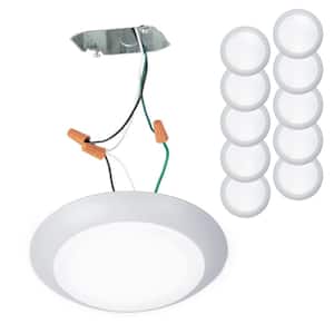 Disc 6 in. 1-Light White LED Flush Mount (10-Pack)