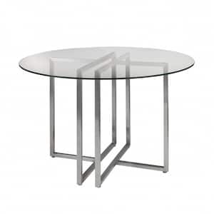 Danielle Black Gold Glass 42 in. Trestle Dining Table (Seats 4)