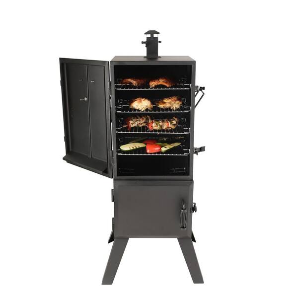 Dyna-Glo 22 in. Vertical Charcoal Smoker in Black with Premium
