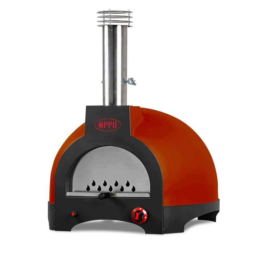 Infinity 50 in. Wood/Gas Hybrid-2 Outdoor Pizza Oven in Ruby Red