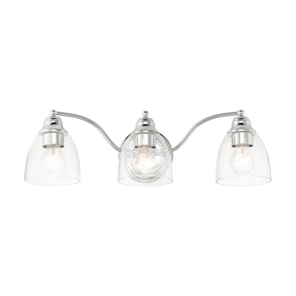 Montgomery Polished Chrome 3-Light Bathroom Vanity Sconce