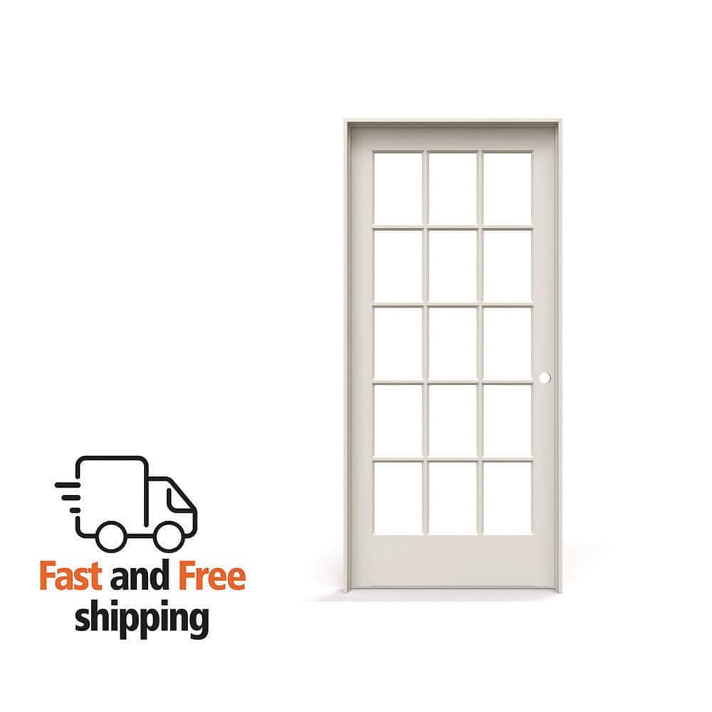 Hana　36 MMI DOOR 36 in. x 80 in. Left Handed Primed Composite Clear Glass