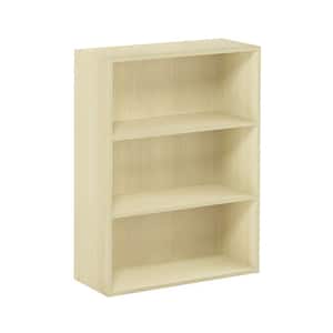 31.5 in. Steam Beech Wood 3-shelf Standard Bookcase with Storage