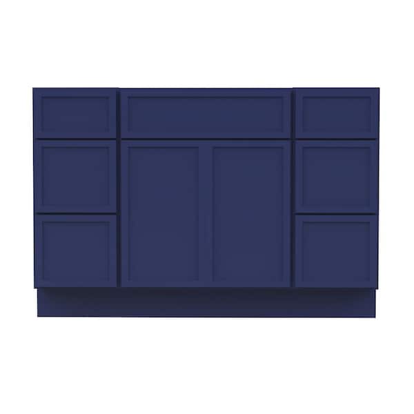 48 in. W x 21 in. D x 32.5 in. H Bath Vanity Cabinet without Top in Blue (Unassembled)