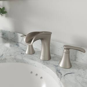 Jaida 8 in. Widespread 2-Handle Bathroom Faucet in Spot Defense Brushed Nickel