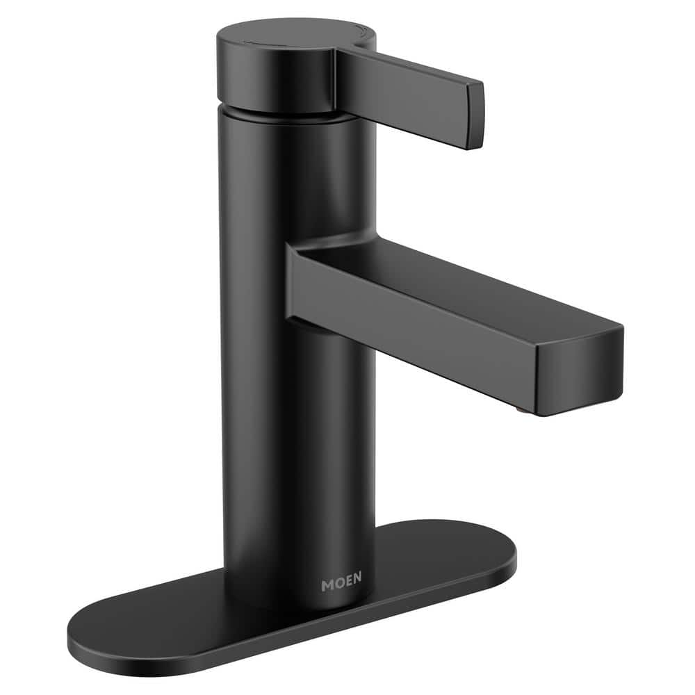 MOEN Beric Single Hole Single Handle Bathroom Faucet in Matte Black ...