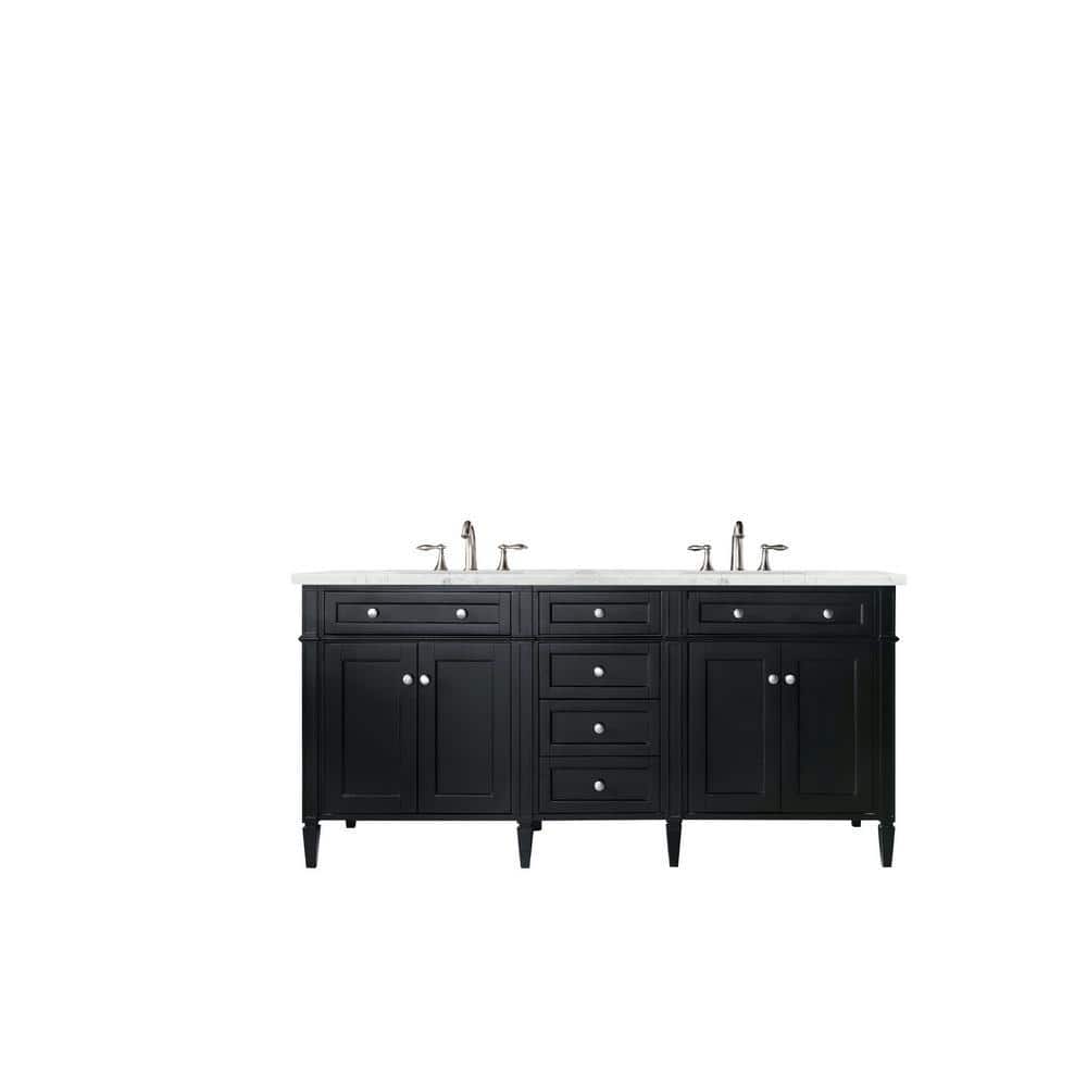 Brittany 72 in. W x 23.5 in. D x 34 in. H Double Bath Vanity in Black Onyx 