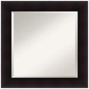 Portico Espresso 25.5 in. x 25.5 in. Beveled Square Wood Framed Bathroom Wall Mirror in Brown