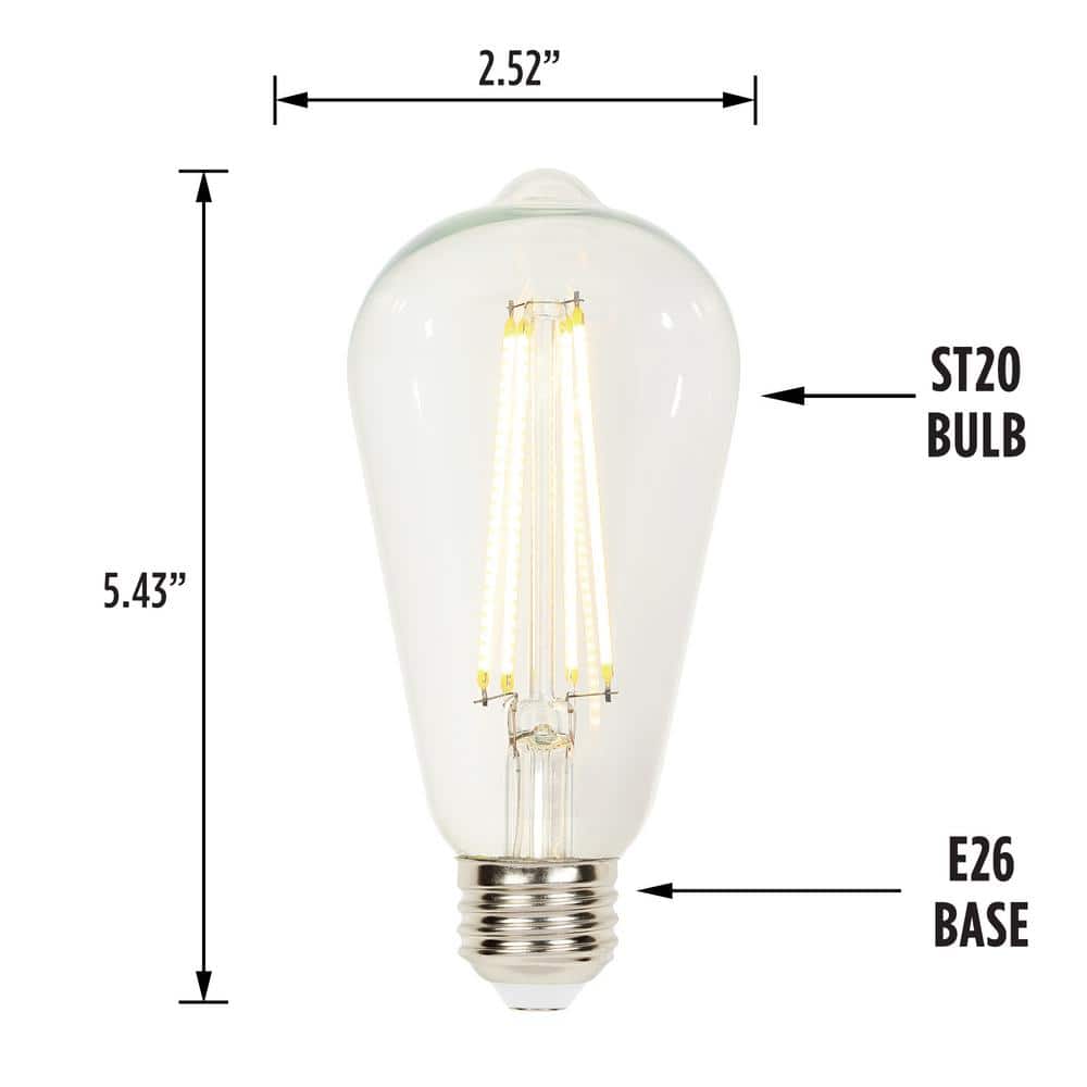 Clear 60 Watt Equivalent Dimmable LED Filament Bulb 6-Pack