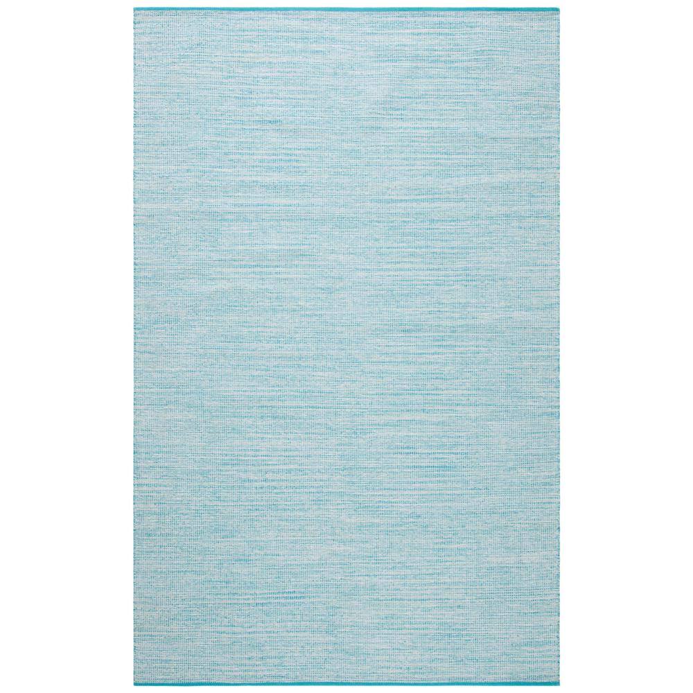 Aqua Blue Handwoven Cotton 4' x 6' Area Rug