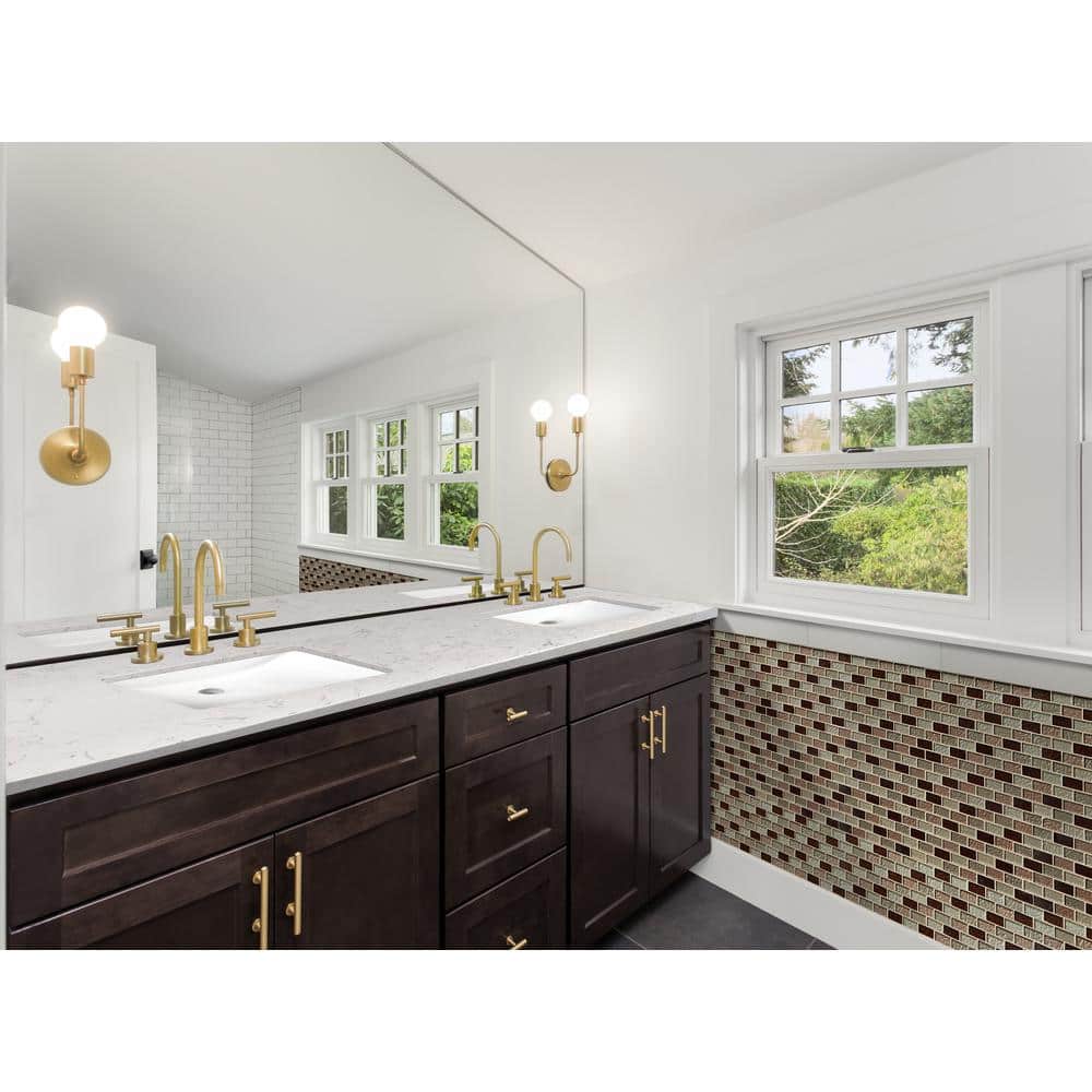 61 in. White Marble Bathroom Vanity Top with Double Sinks