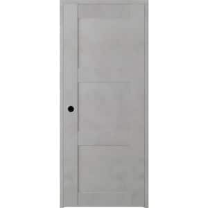 30 in. x 80 in. Vona Right-Handed Solid Core Light Urban Textured Wood Single Prehung Interior Door