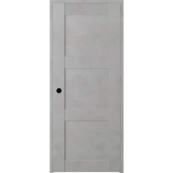 Unbranded 30 in. x 80 in. Vona Right-Handed Solid Core Light Urban Textured Wood Single Prehung Interior Door