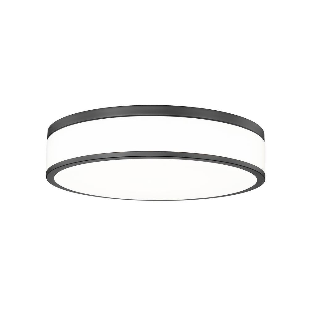 Ballord 16 in. Matte Black Flush Mount with Acrylic Shade and no bulbs