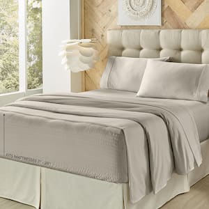 Royal Fit Grey Cotton King Adjustable Bed Sheet Set