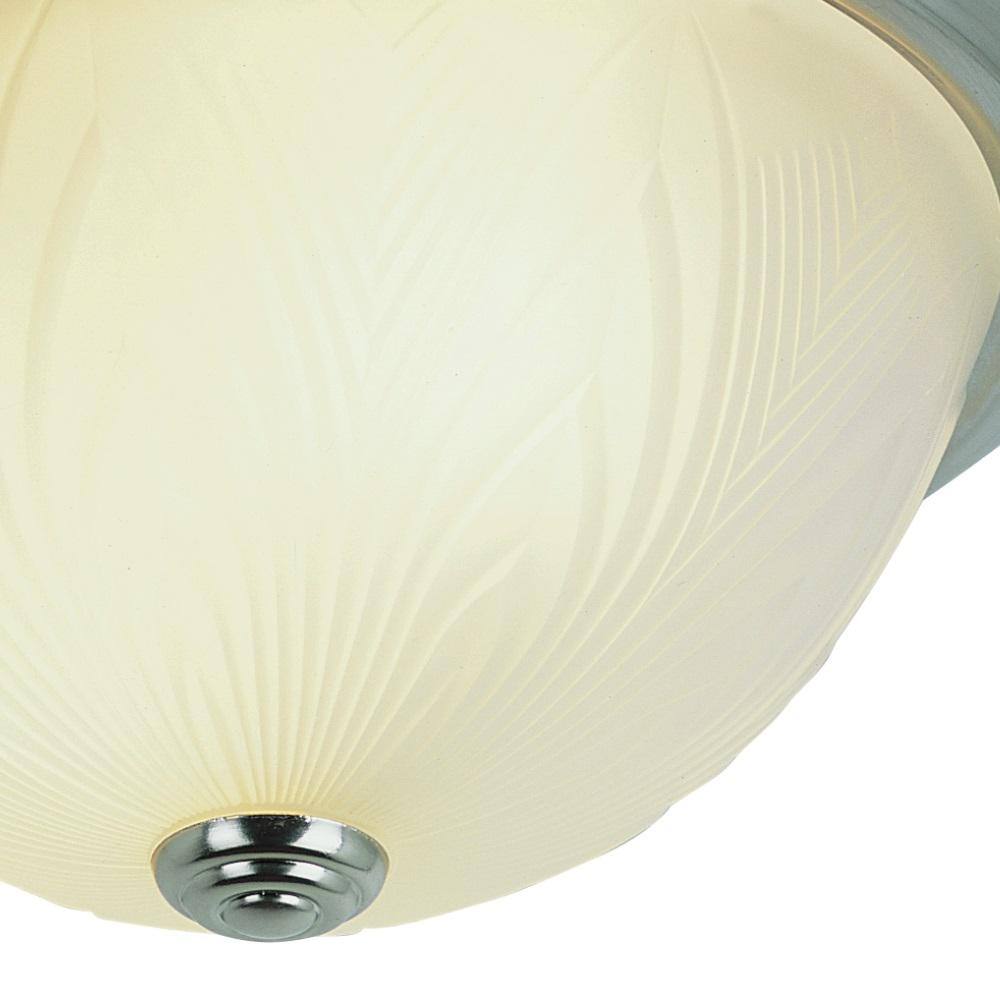 Beveled Brushed Nickel 15" Flush Mount with Frosted Leaf Glass