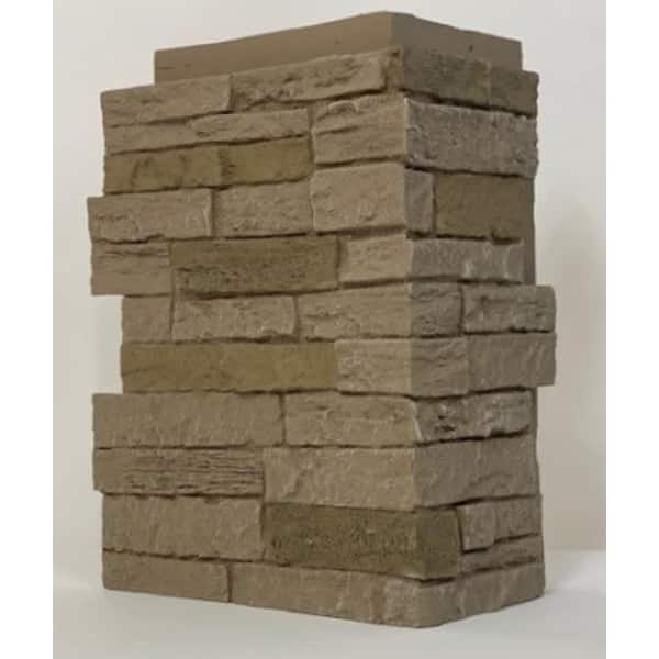 NextStone Slatestone Large 15.5 in. x 11.5 in. Polyurethane Faux Stone Outside Corner in Sahara (4-Pack)