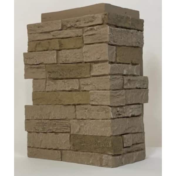 Slatestone Large 15.5 in. x 11.5 in. Polyurethane Faux Stone Outside Corner in Sahara (4-Pack)