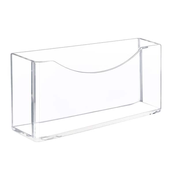 Vertical Mount Clear Acrylic Napkin Holder Waterproof Space Saving Guest Towel Tray for Bathroom Kitchen Dining
