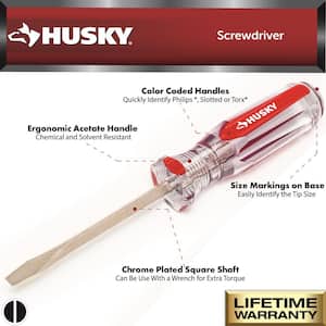 3/8 in. x 12 in. Square Shaft Standard Slotted Screwdriver