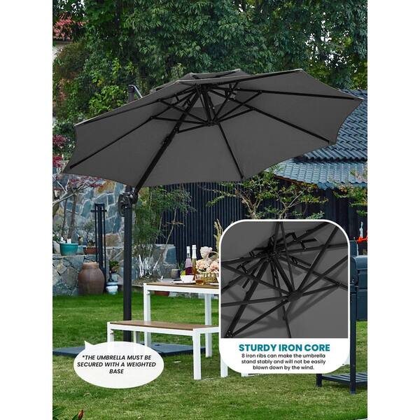 JEAREY 13 ft. Aluminum 360-Degree Rotation Cantilever Patio