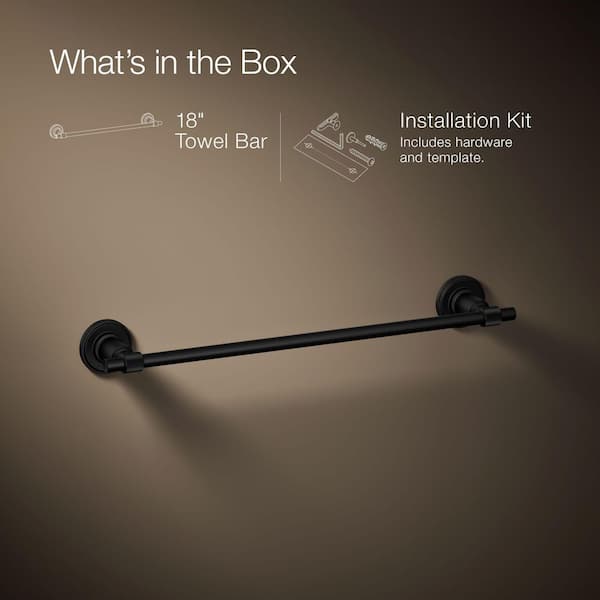 KOHLER Torrington 18 in. Wall Mounted Single Towel Bar in Matte