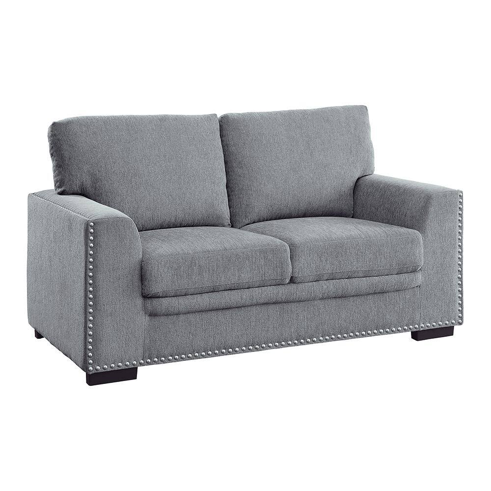 Driggs 62 in. W Gray Chenille Loveseat 9468DG-2 - The Home Depot