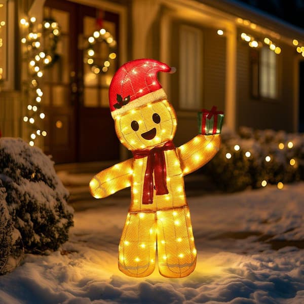 Starfree 48 in. 3D Gingerbread Man Outdoor Christmas Decoration