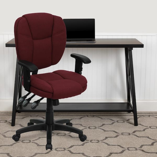 OFFICE STAR, Adj Arm, Burgundy, Desk Chair - 15Z324