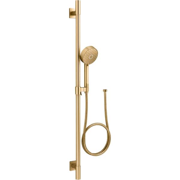 KOHLER Awaken G110 1.75 GPM Premium Slide Bar Kit in Vibrant Brushed Moderne Brass