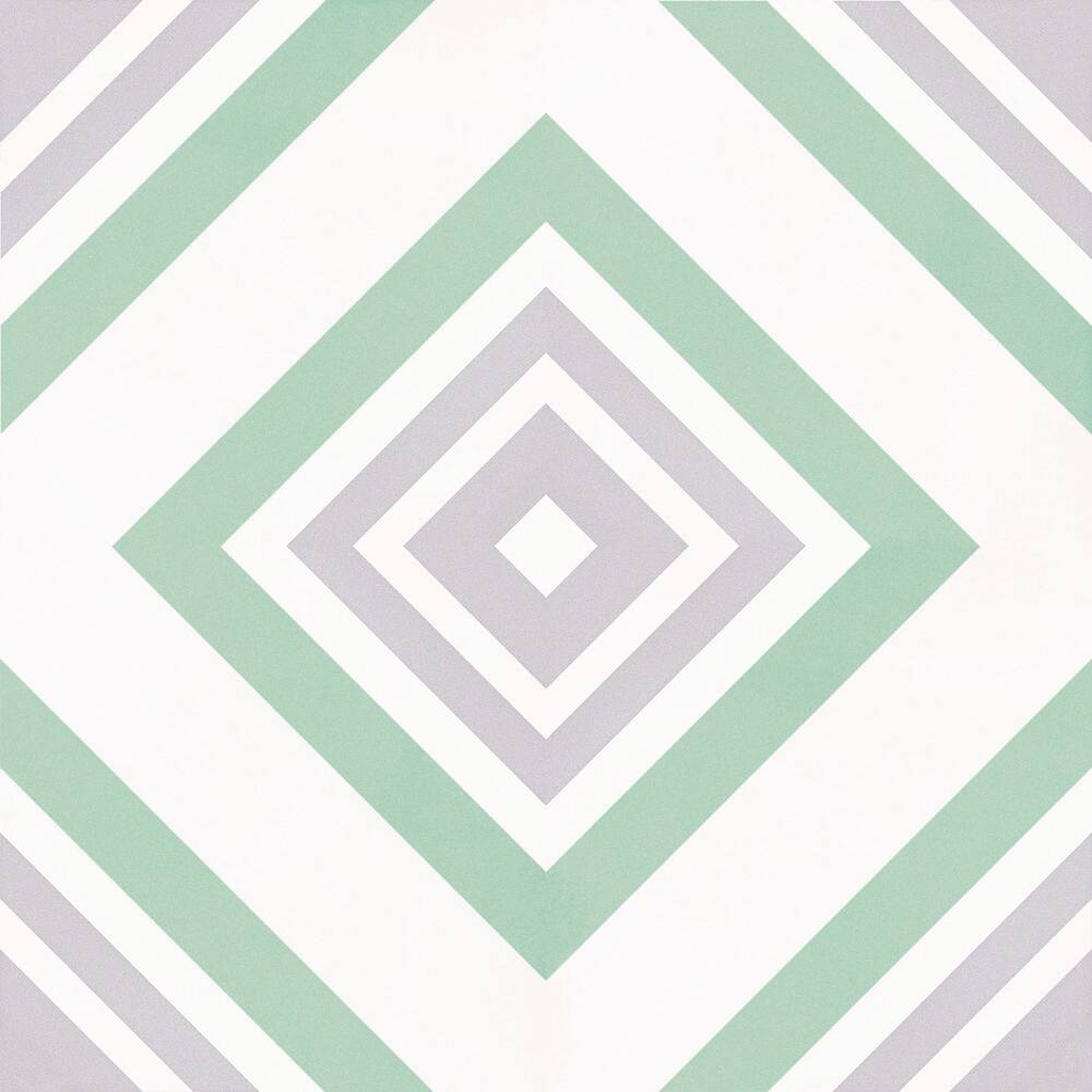 Kosta 8" x 8" Blue and Gray Matte Porcelain Tile