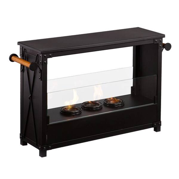 Southern Enterprises Rockford Portable 32.25 in. Indoor/Outdoor Gel Fuel Fireplace in Black