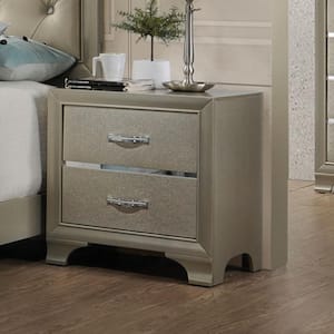 Carine Champagne Nightstand 2 - Drawers