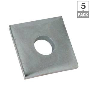 3/8 in. Square Strut Washer Silver Galvanized (5-Pack)