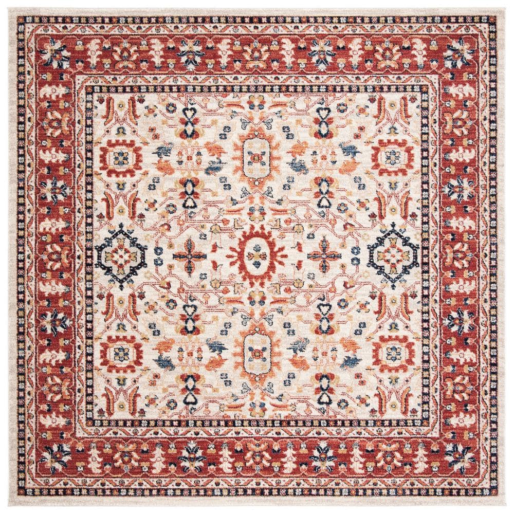 UPC 889048769878 product image for Charleston Ivory/Red 7 ft. x 7 ft. Square Border Area Rug | upcitemdb.com