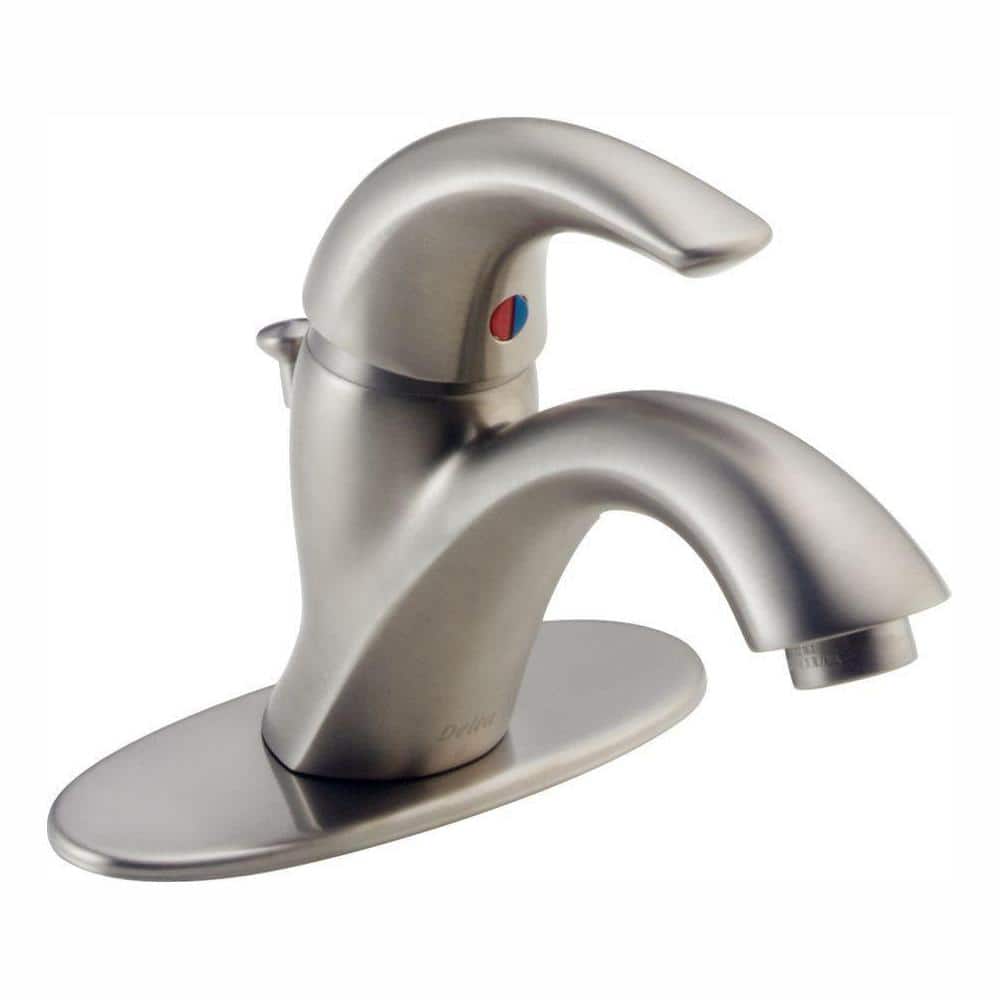 Stainless Steel Single Handle Bathroom Faucet with Drain Assembly