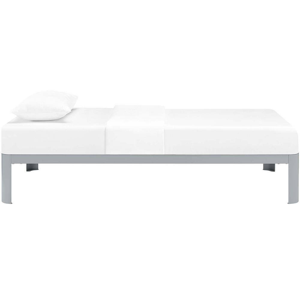 Corinne Twin-Size Sleek Metal Bed Frame with Slatted Support