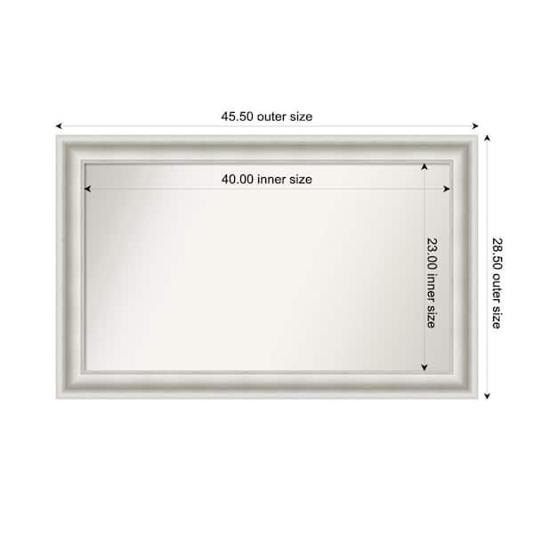 Amanti Art Parlor White 45.5 in. x 28.5 in. Custom Non-Beveled Recycled Polystyrene Framed Bathroom Vanity Wall Mirror