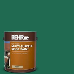 1 gal. #P430-7 Sparkling Emerald Flat Multi-Surface Exterior Roof Paint