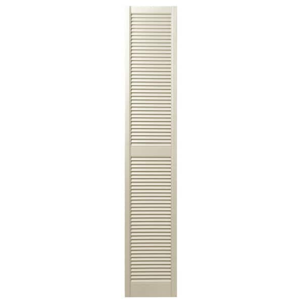 Ply Gem 15 in. x 71 in. Open Louvered Polypropylene Shutters Pair in Sand Dollar