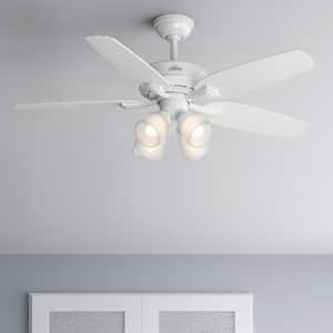 Channing 52 in. LED Indoor Snow White Ceiling Fan with Light and Remote