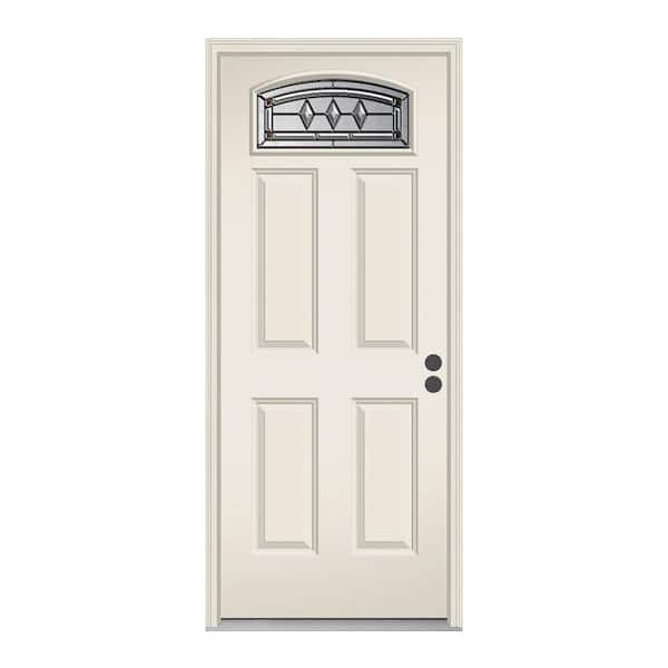 36 in. x 80 in. Camber Top Mission Prairie Primed Steel Prehung Left-Hand Inswing Front Door w/Brickmould 36 in. x 80 in. Camber Top Mission Prairie Primed Steel Prehung Left-Hand Inswing Front Door w/Brickmould