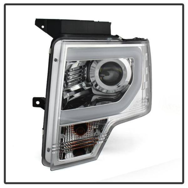 Ford F150 13-14 Projector Headlights - Factory Xenon Model Only - Light Bar  DRL - Chrome