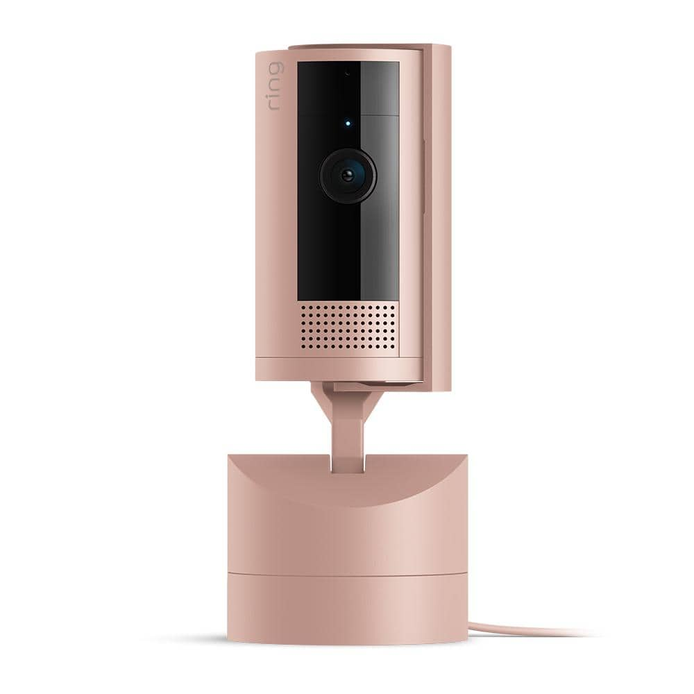 Ring Pan-Tilt Indoor Cam Plug-in Security Camera with 360° Horizontal Pan Coverage, Live View and Two-Way Talk, Blush