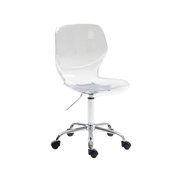 HOMEFUN Modern Clear Acrylic Height Adjustable Rolling Chair