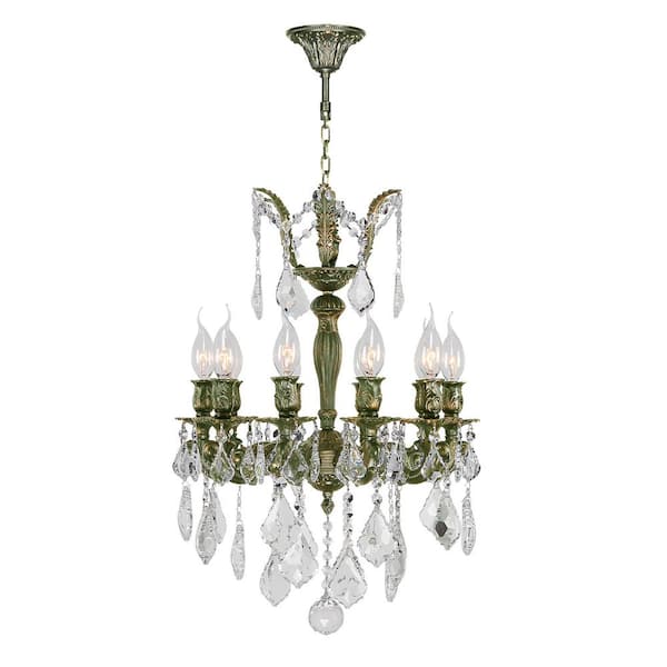 Versailles 10 Light Antique Bronze Finish And Clear Crystal Chandelier Hd83322b17 Clear Crystal Chandelier Hd83322b17, Versailles Antique Bronze Crystal Chandelier